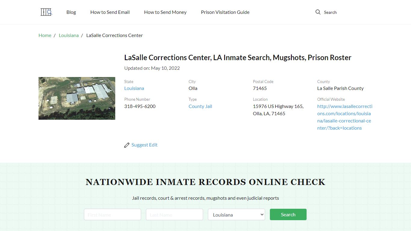 LaSalle Corrections Center, LA Inmate Search, Mugshots ...